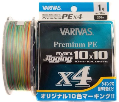 Плетёный шнур Varivas Anavi Jigging 10x10 Premium PE X4 200м -№3(43lb/19,5кг) -4892